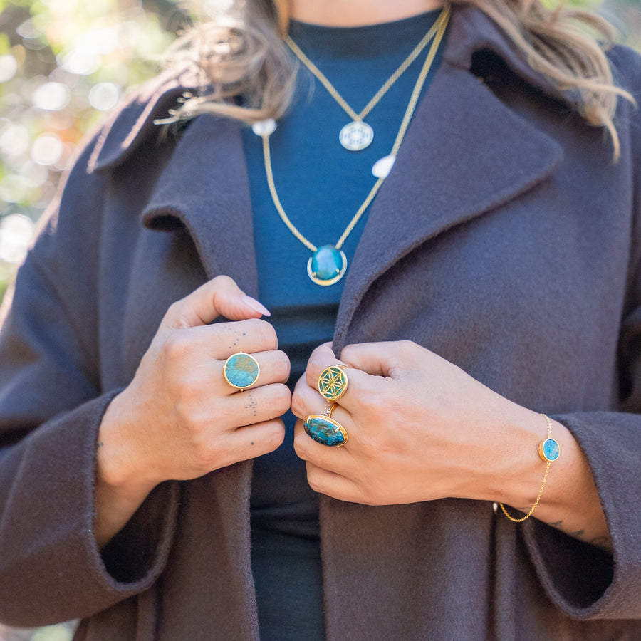 LA BAGUE, QUATRE Mon Eveil or plaqué 18 carats